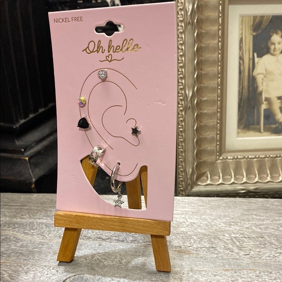 oh hello Jewelry - Oh Hello NWT 6 Single Pierced Silver Tone Earring Set!